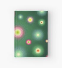 Abstract flowers over dark green graduated background. Spring and summer concept. Hardcover Journal