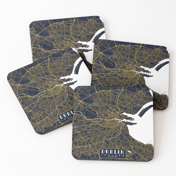 Item preview, Dublin City Map of Ireland - Gold Art Deco designed and sold by deMAP.