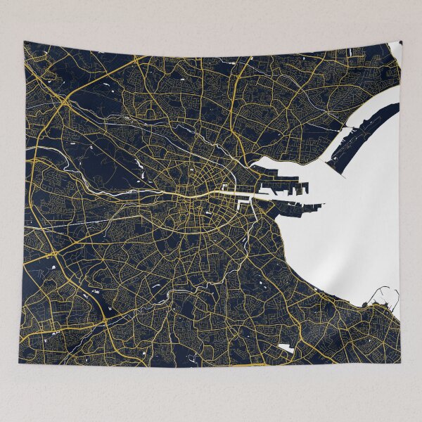 Item preview, Dublin City Map of Ireland - Gold Art Deco designed and sold by deMAP.