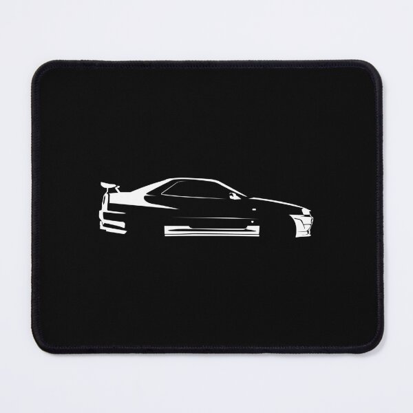 Item preview, Skyline GT-R R34 V-Spec II (1999) Minimalist Car Silhouette (White) designed and sold by FearnCreative.