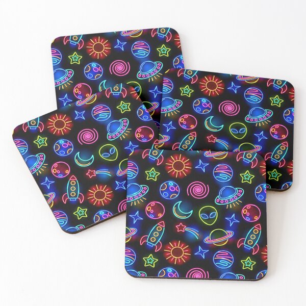Item preview, Neon Space Moon Rocket Planet Star designed and sold by ChristinasMess.