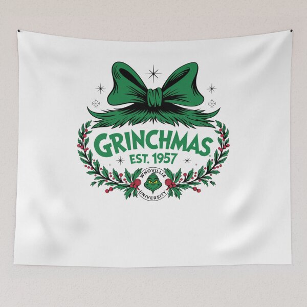 Item preview, Grinch Christmas Vintage Wreath Design – Merry Grinchmas Holiday Art designed and sold by juniaheneili.