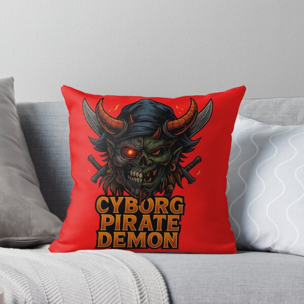 Item preview, Cyborg Pirate Demon – Half Mecha Skull Illustration designed and sold by Thaivi Design.