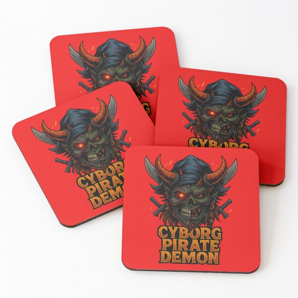 Item preview, Cyborg Pirate Demon – Half Mecha Skull Illustration designed and sold by Thaivi Design.