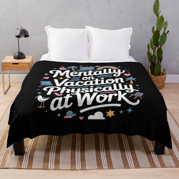 Item preview, Mentally on Vacation Physically at Work Office Quote designed and sold by DrewLeuschke.