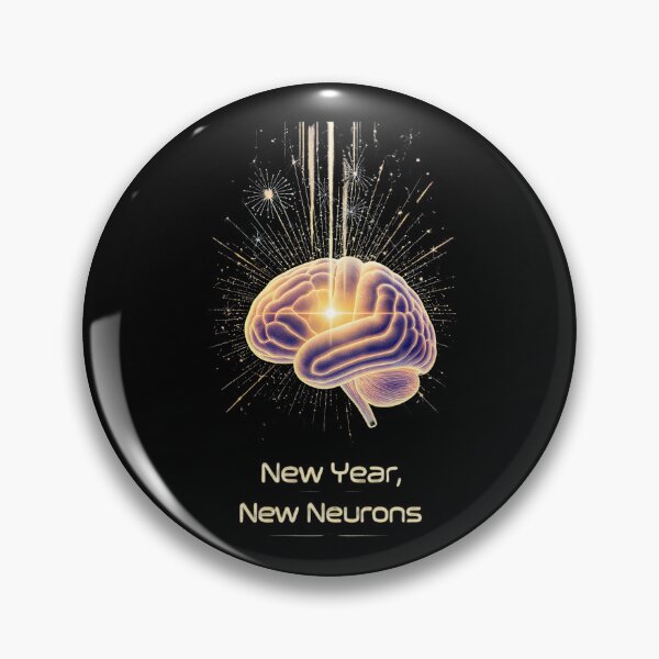 Item preview, New Year, New Neurons – Motivational Neuroscience Brain Fireworks | Growth Mindset Science Art Gift designed and sold by PureBrain.