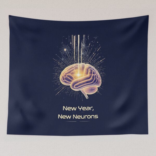 Item preview, New Year, New Neurons – Motivational Neuroscience Brain Fireworks | Growth Mindset Science Art Gift designed and sold by PureBrain.