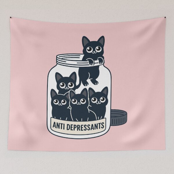Item preview, Cat jar anti depressants designed and sold by BrownHorse90s.