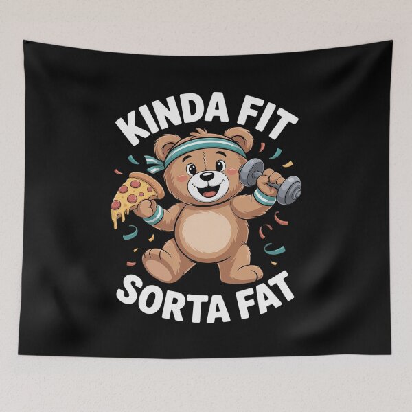 Item preview, Kinda Fit Sorta Fat Gym Bear Pizza Workout designed and sold by khorbiasieno.