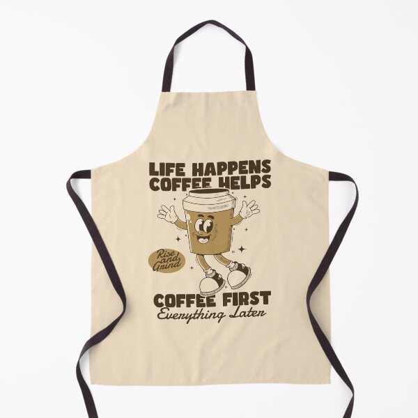 Item preview, Life Happens Coffee Helps Retro Coffee Cup Character designed and sold by adipra.
