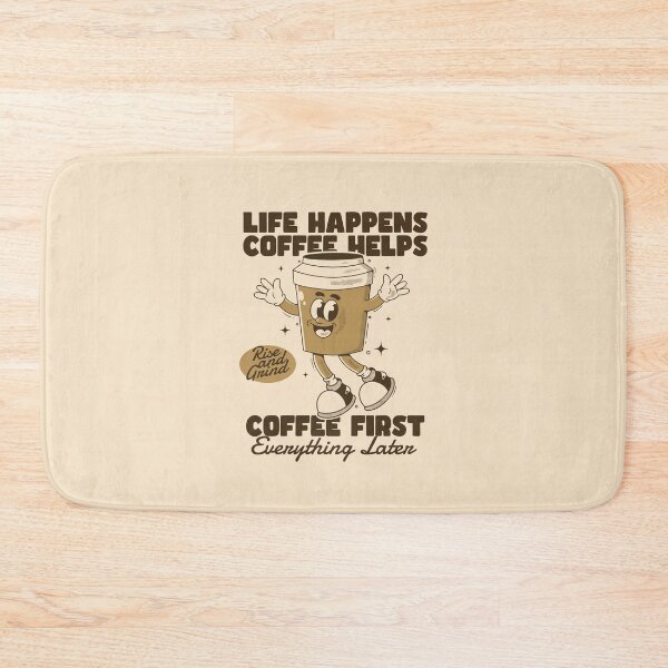 Item preview, Life Happens Coffee Helps Retro Coffee Cup Character designed and sold by adipra.