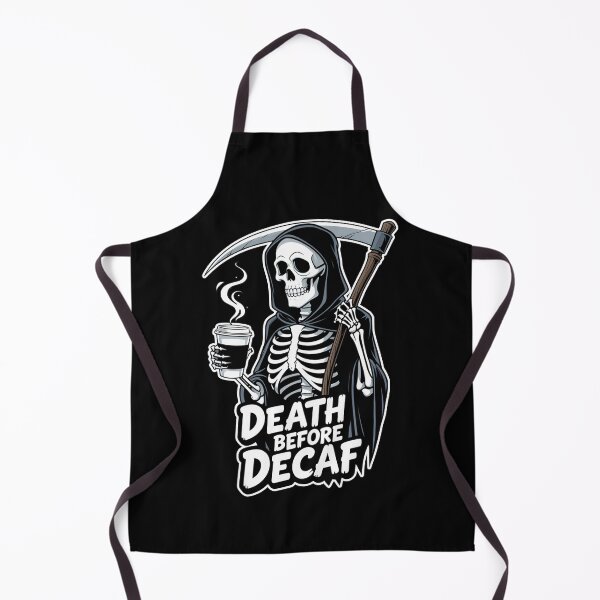 Item preview, Death Before Decaf Funny Grim Reaper Coffee Art designed and sold by Skulls & Calaveras.
