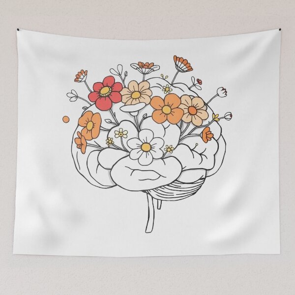 Item preview, Blooming Mind Line Art | Overthinking Turns Into Creativity designed and sold by Painterrella.