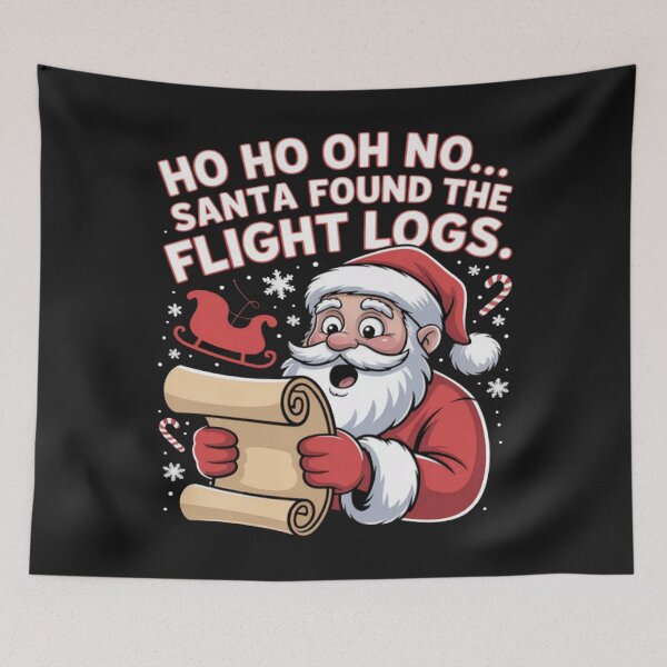 Item preview, Santa Found The Flight Logs Christmas In July Conspiracy Fan designed and sold by StacyAntunez6.