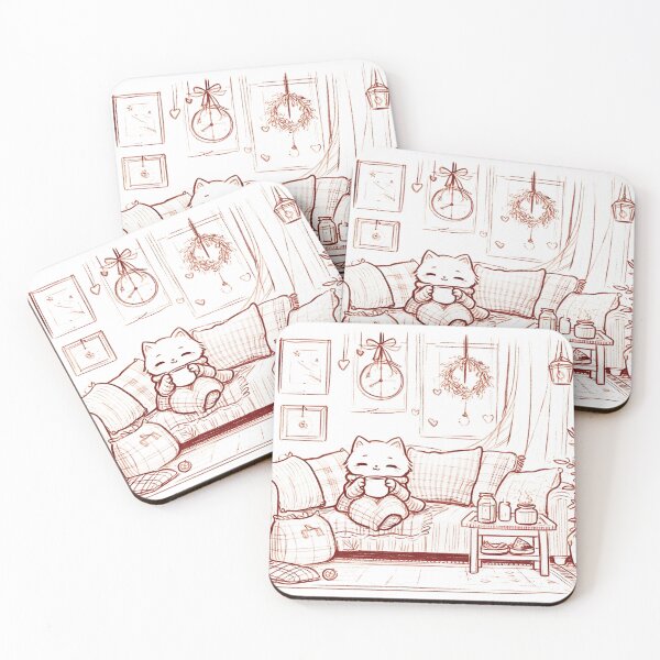 Item preview, Cozy Cat Comfort - Kindness Starts with You | Whimsical Line Art designed and sold by Preeyanc.
