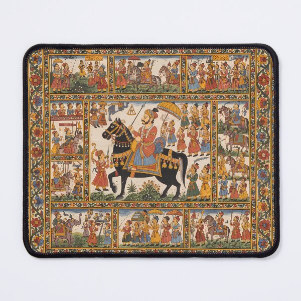 Item preview, Majestic King’s Procession in Phad Art designed and sold by digisetumedia.