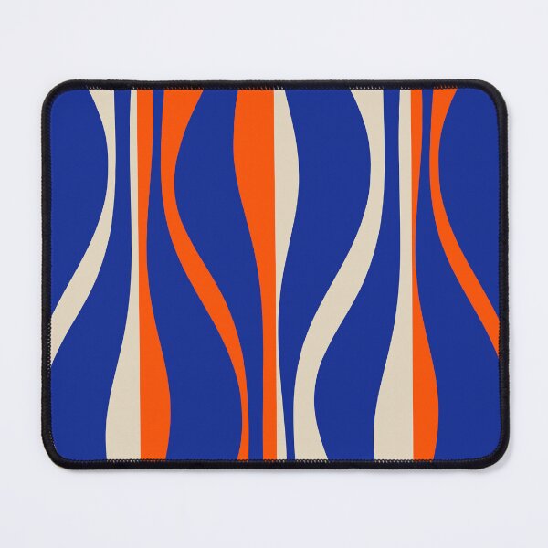 Item preview, Mid Century Modern Retro Lounge Striped Ogee Pattern in Bright Blue, Orange, and Beige designed and sold by kierkegaard.