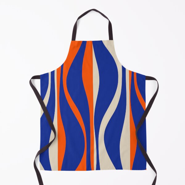Item preview, Mid Century Modern Retro Lounge Striped Ogee Pattern in Bright Blue, Orange, and Beige designed and sold by kierkegaard.