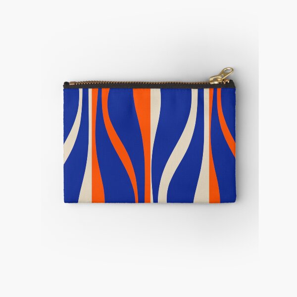 Item preview, Mid Century Modern Retro Lounge Striped Ogee Pattern in Bright Blue, Orange, and Beige designed and sold by kierkegaard.