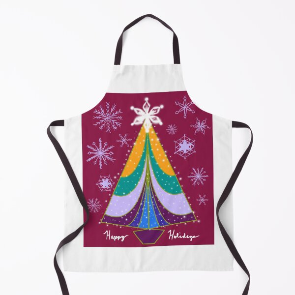 Item preview, Happy Holidays Greeting Card - Christmas tree with lights and snowflakes designed and sold by Sara Gans.