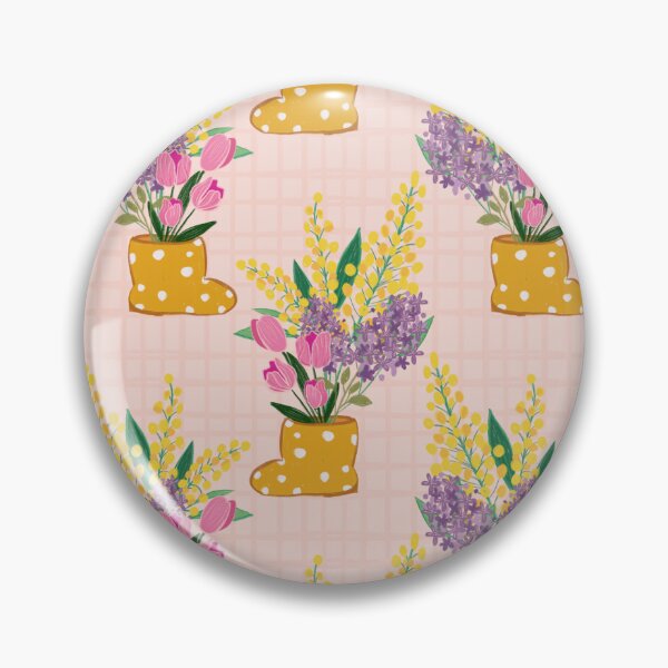 Item preview, Floral Rain Boot Pattern (Pink Background) designed and sold by Dintheo.
