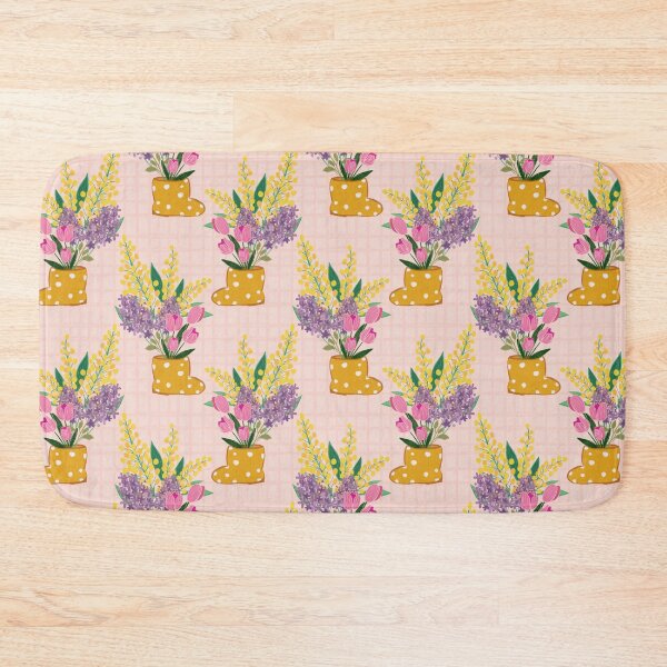 Item preview, Floral Rain Boot Pattern (Pink Background) designed and sold by Dintheo.