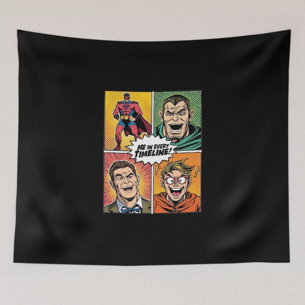 Item preview, Me In Every Timeline (Retro Comic Parody) | The Duality of Man - Funny Comic Parody designed and sold by ConfuseLab Shop.