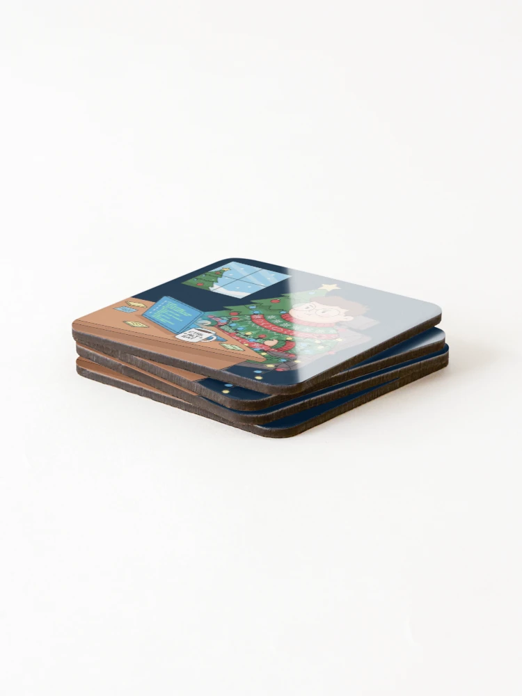 Thumbnail 4 of 5, Coasters (Set of 4), Debugging Christmas Cute Programmer Humor designed and sold by MuseAI.