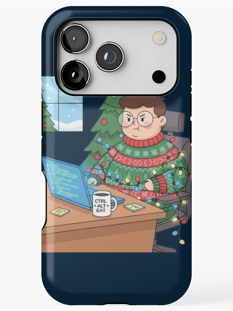 Thumbnail 1 of 4, iPhone Case, Debugging Christmas Cute Programmer Humor designed and sold by MuseAI.