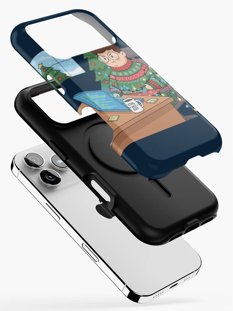 Thumbnail 2 of 4, iPhone Case, Debugging Christmas Cute Programmer Humor designed and sold by MuseAI.