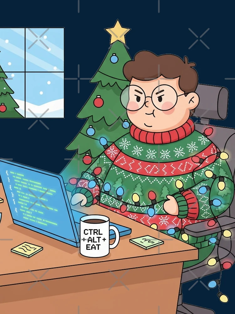 Thumbnail 3 of 3, Scarf, Debugging Christmas Cute Programmer Humor designed and sold by MuseAI.