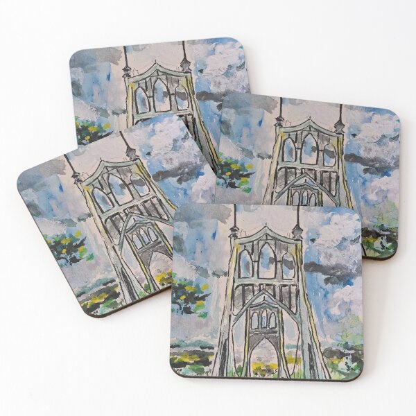 Item preview, St. John's Bridge 3- view from trail designed and sold by Elaina Goodkind.
