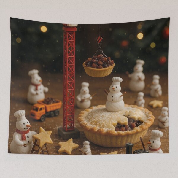 Item preview, Miniature world, funny snowmen baking cakes designed and sold by Mauswohn.
