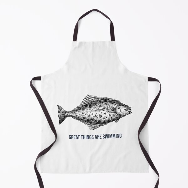 Item preview, Great Things Are Swimming. Funny Halibut fishing design designed and sold by SofikoDesigns.