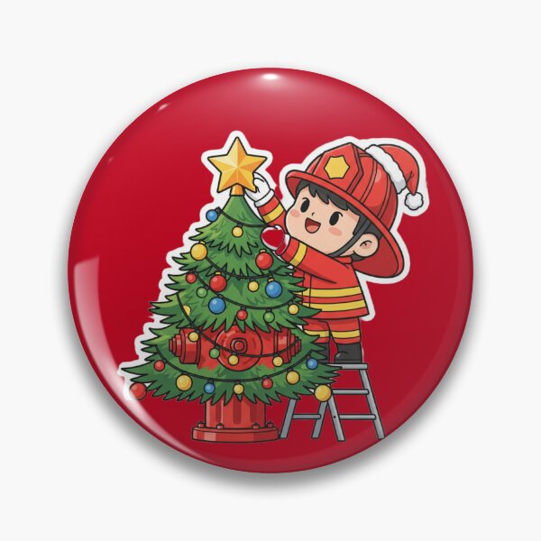 Item preview, Cute Firefighter Christmas Hero Holiday Gift designed and sold by MuseAI.