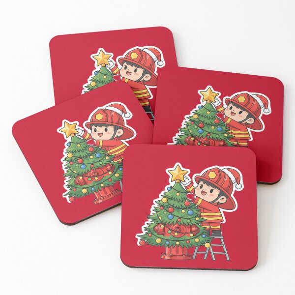 Item preview, Cute Firefighter Christmas Hero Holiday Gift designed and sold by MuseAI.