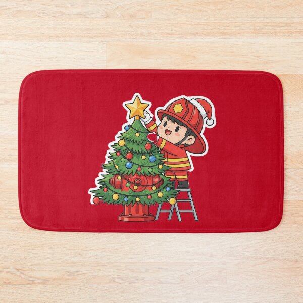 Item preview, Cute Firefighter Christmas Hero Holiday Gift designed and sold by MuseAI.