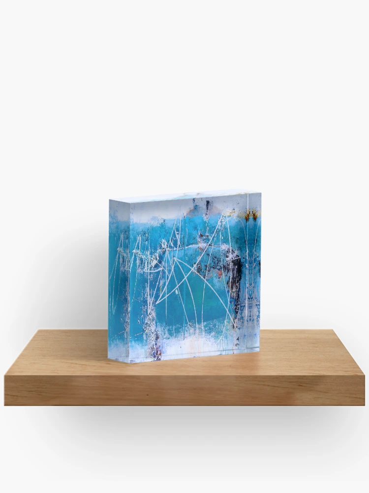 Thumbnail 2 of 5, Acrylic Block, Abstract in Blue designed and sold by ViaARTfactory.