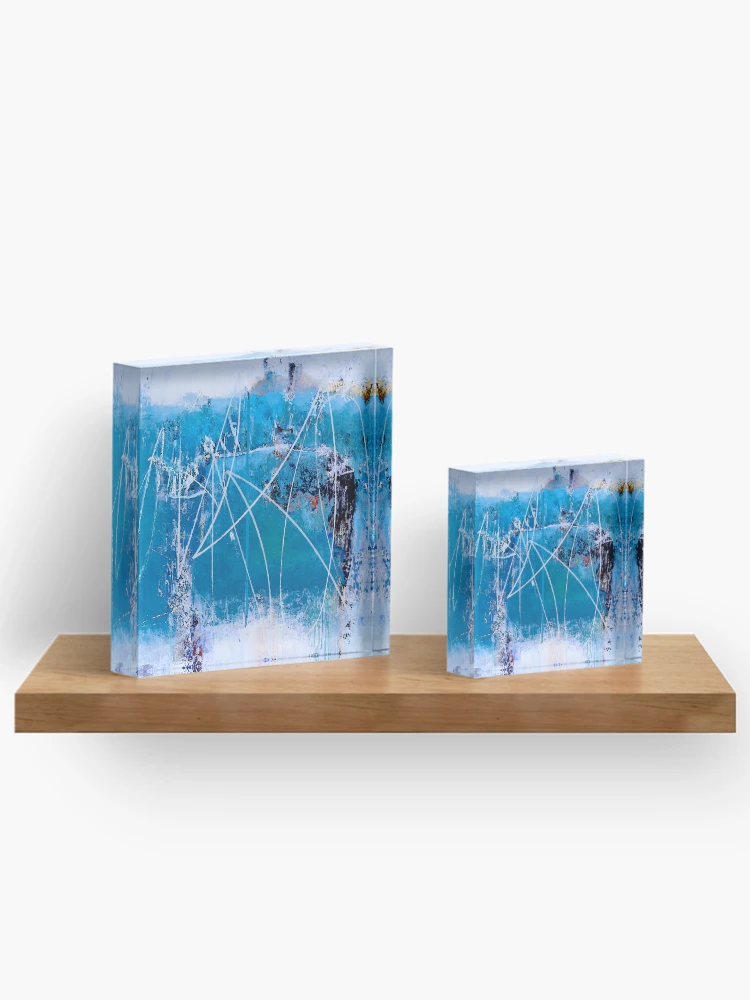Thumbnail 3 of 5, Acrylic Block, Abstract in Blue designed and sold by ViaARTfactory.
