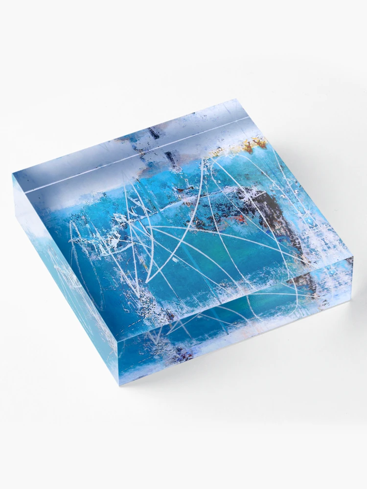 Thumbnail 4 of 5, Acrylic Block, Abstract in Blue designed and sold by ViaARTfactory.