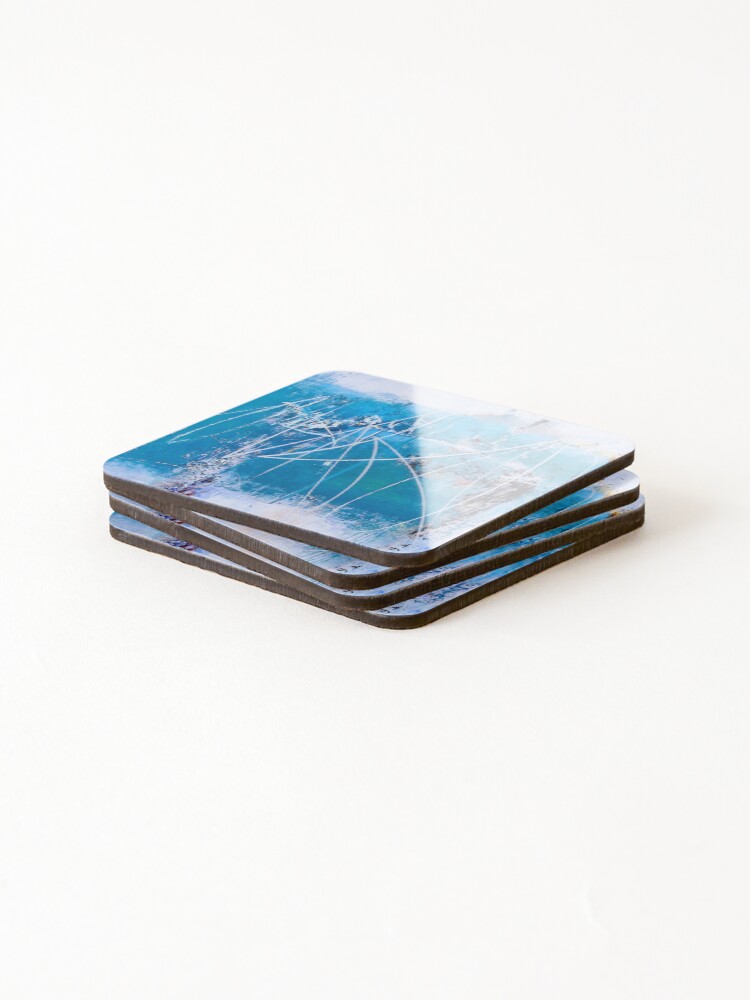 Thumbnail 4 of 5, Coasters (Set of 4), Abstract in Blue designed and sold by ViaARTfactory.
