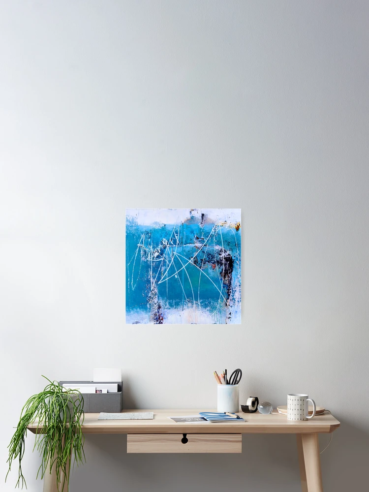 Thumbnail 2 of 3, Poster, Abstract in Blue designed and sold by ViaARTfactory.