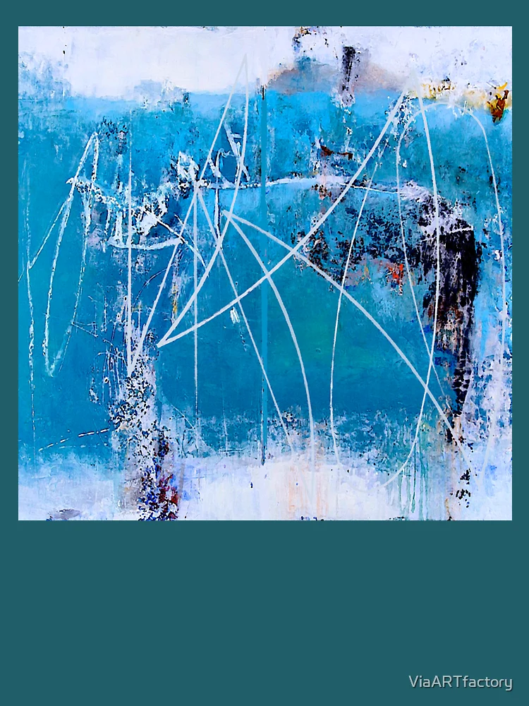 Thumbnail 4 of 4, Relaxed T-Shirt, Abstract in Blue designed and sold by ViaARTfactory.