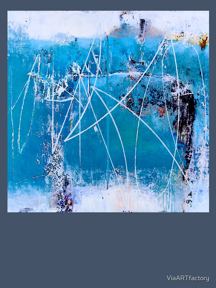 Thumbnail 7 of 7, Oversized T-Shirt, Abstract in Blue designed and sold by ViaARTfactory.