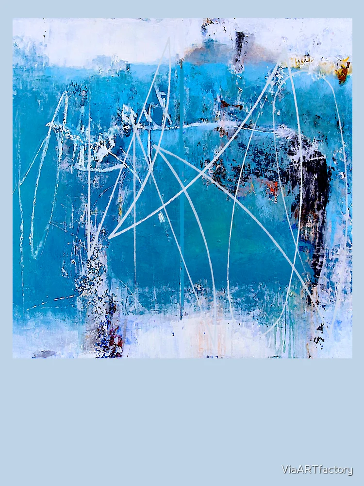 Thumbnail 7 of 7, Classic T-Shirt, Abstract in Blue  designed and sold by ViaARTfactory.