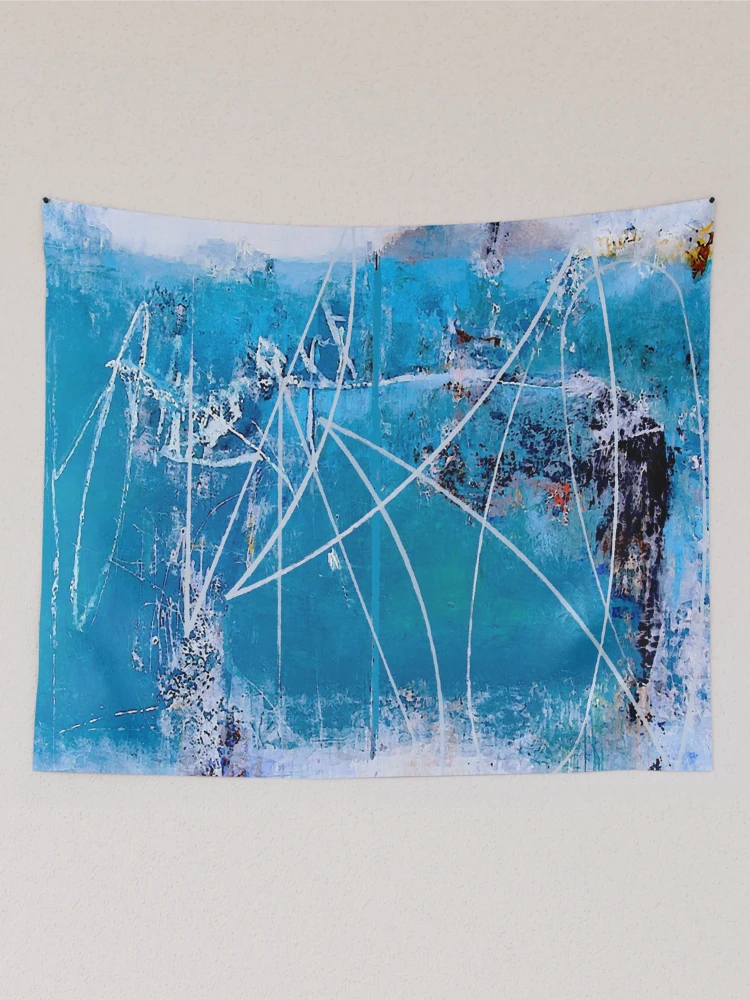 Thumbnail 2 of 3, Tapestry, Abstract in Blue designed and sold by ViaARTfactory.