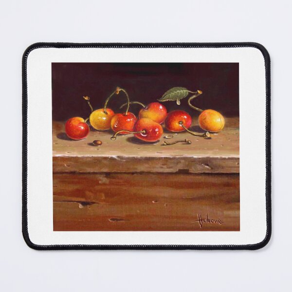 Item preview, dusanvukovic painting canvas oil cherry still life realism designed and sold by dusanvukovic.