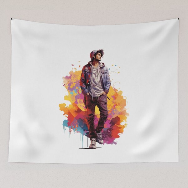 Item preview, Stylish Urban Streetwear Illustration with Abstract Colorful Background designed and sold by Mr Lee.