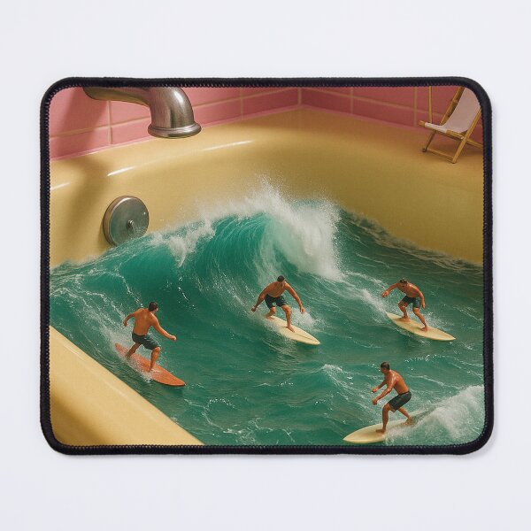 Item preview, surfing in the bathtub, funny thumbnail image designed and sold by Mauswohn.