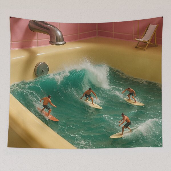 Item preview, surfing in the bathtub, funny thumbnail image designed and sold by Mauswohn.